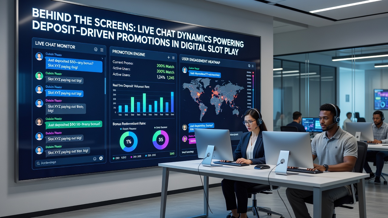 Dashboard view of slot platform analytics highlighting deposit volumes correlated with live chat promotional interventions