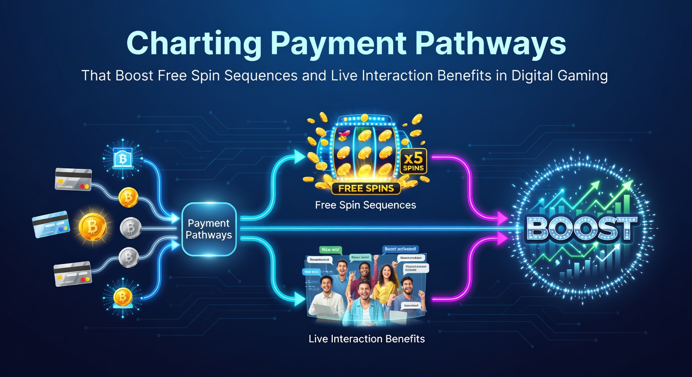 Digital gaming interface showing payment options leading to free spin sequences and live chat features