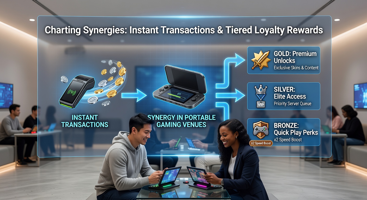Mobile gaming app interface showing instant deposit options alongside tiered loyalty progress bars