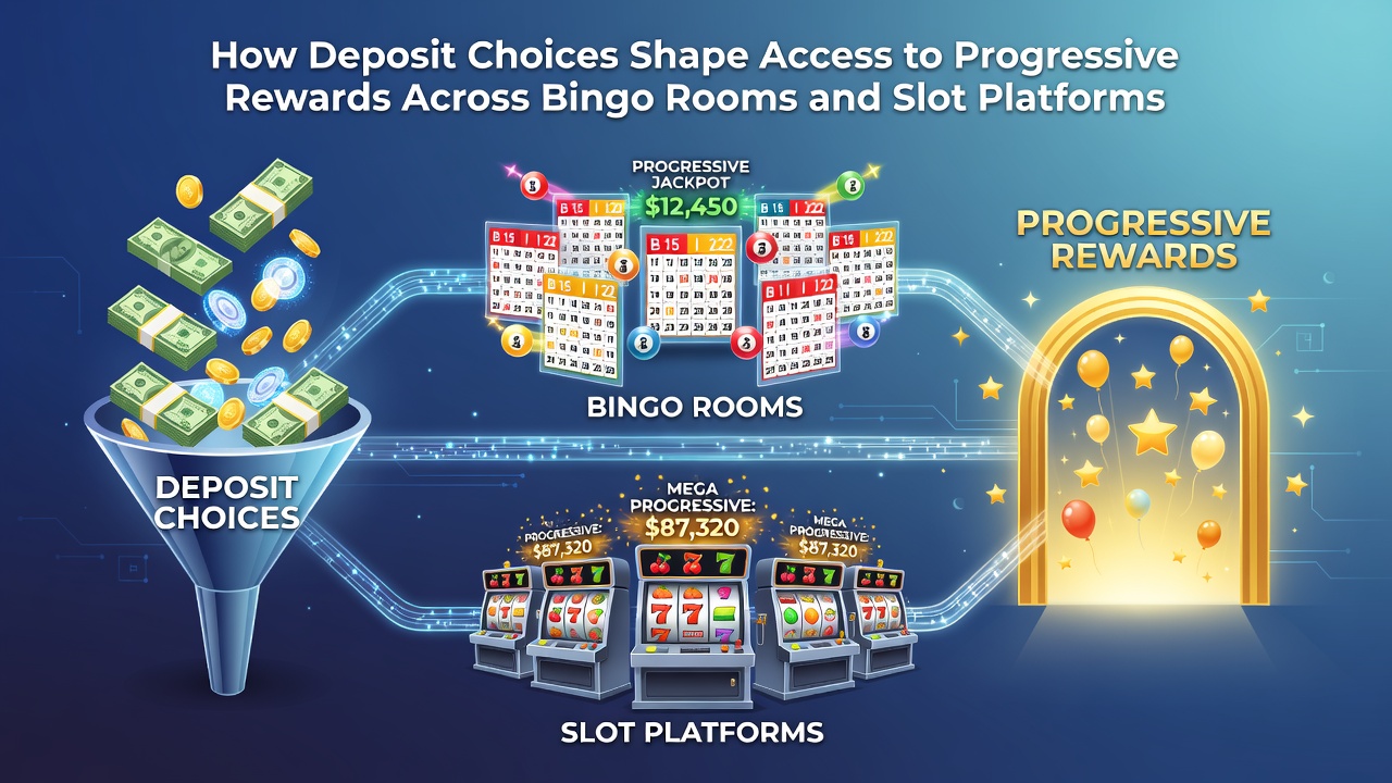 Players reviewing deposit options on a bingo and slots platform interface showing reward tiers