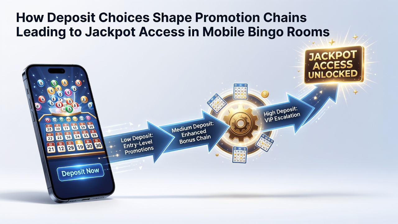 Mobile bingo player selecting deposit options on a smartphone screen with bonus chain visuals