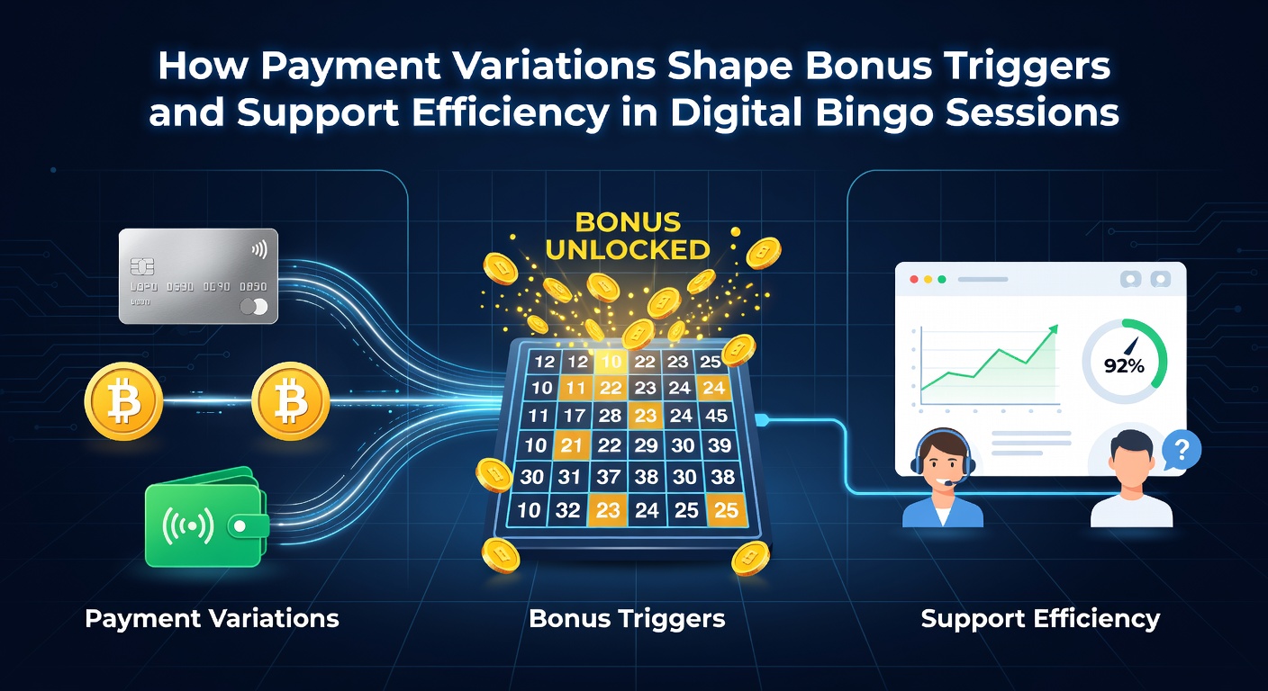 Digital bingo interface showing various payment options and bonus indicators on screen
