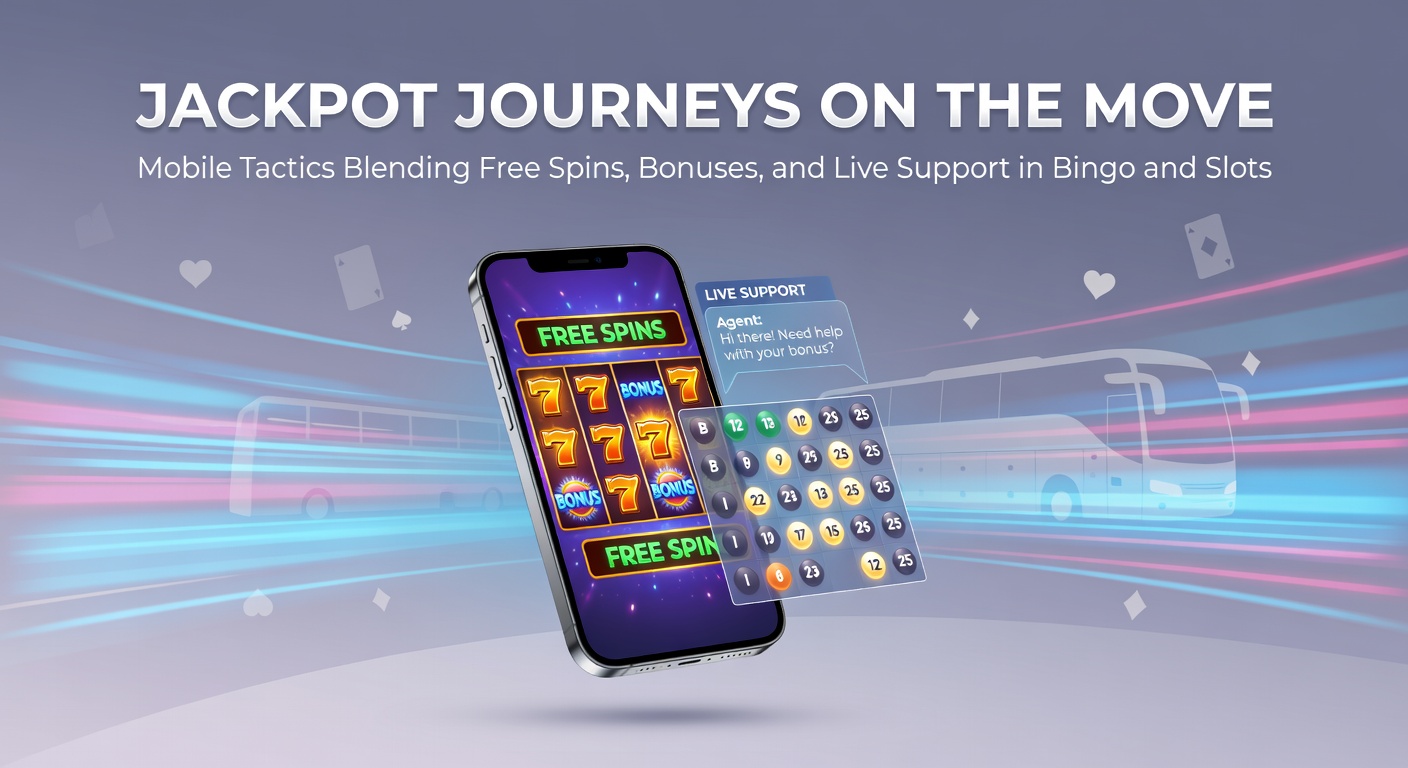Smartphone screen displaying vibrant slot reels with free spins activated and a live chat bubble open in the corner, capturing the essence of mobile bingo and slots action