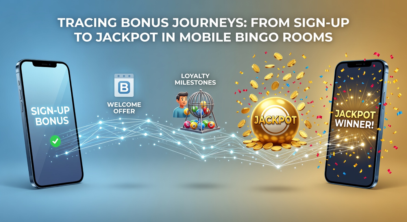 Mobile bingo app interface showing sign-up bonus activation and room selection screens